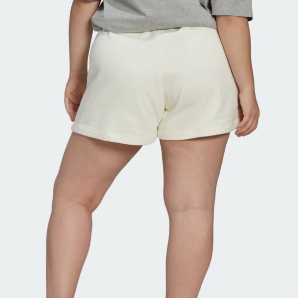 NWT [Adidas] Ps Fleece Drawstring Sweatshorts In Off White Women’s Plus Size 3X - Picture 3 of 14
